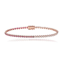 Load image into Gallery viewer, Half &amp; Half Gemstone and Diamond Tennis  Bracelet

