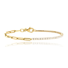 Load image into Gallery viewer, Half and Half Pearl Paperclip Bracelet
