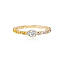 Load image into Gallery viewer, Half Pave and Half Gemstone Solitaire Bezel Diamond Ring
