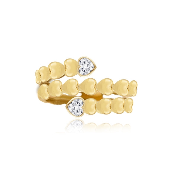 Heart Swirl Golden Ring