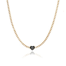 Load image into Gallery viewer, Heart Gemstone Tennis Necklace
