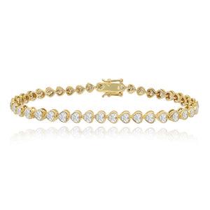 Diamond Bezel Heart Tennis Bracelet