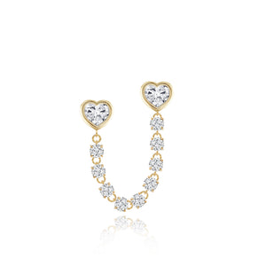 Two Bezel Solitaire Diamond Chain Earring