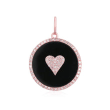 Load image into Gallery viewer, Pave Heart on Black Onyx Charm
