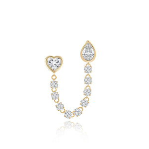 Two Bezel Solitaire Diamond Chain Earring