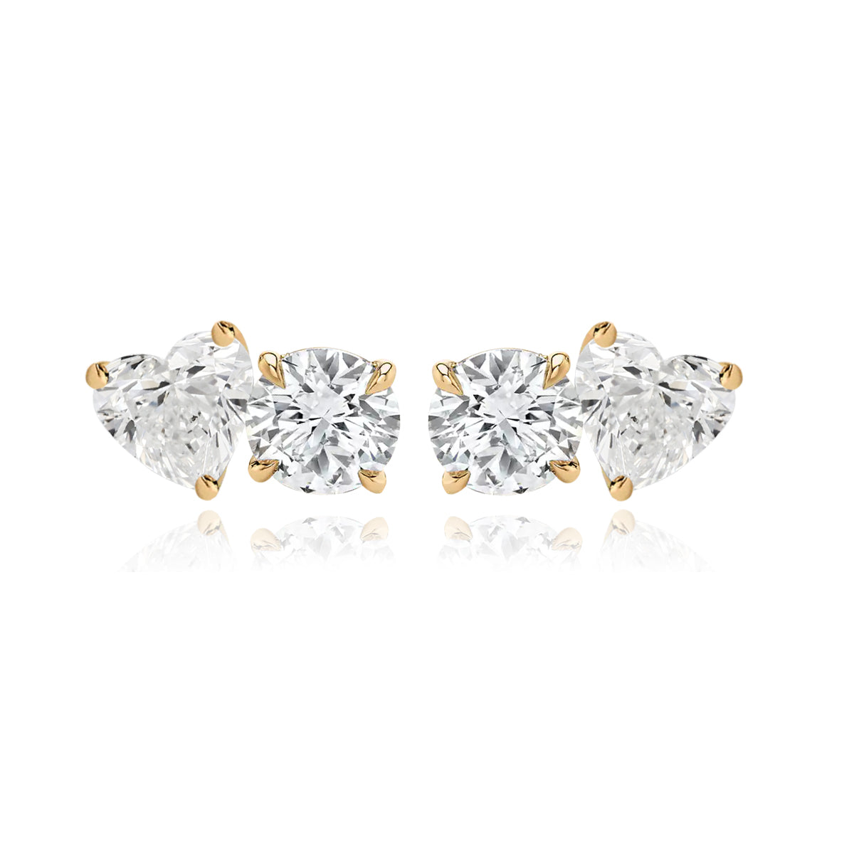 Two-Diamond Stud Earring (Single)