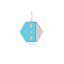 Load image into Gallery viewer, Enamel Side Pave Hexagon Charm
