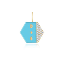 Load image into Gallery viewer, Enamel Side Pave Hexagon Charm

