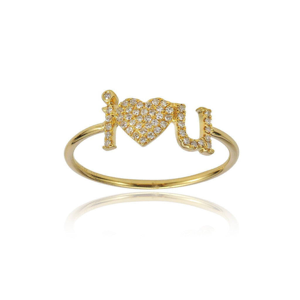 I Love U Pave Ring