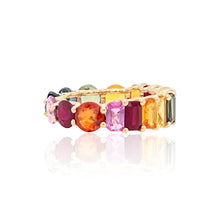 Load image into Gallery viewer, Half and Half Gemstones Eternity Ring
