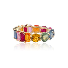 Load image into Gallery viewer, Half and Half Gemstones Eternity Ring
