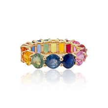 Load image into Gallery viewer, Half and Half Gemstones Eternity Ring
