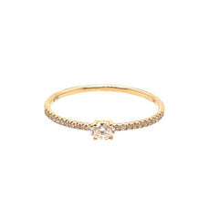 Petite Solitaire Diamond Ring