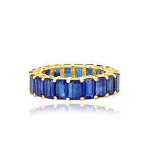 Load image into Gallery viewer, Sapphire Eternity Ring Emerald Cut
