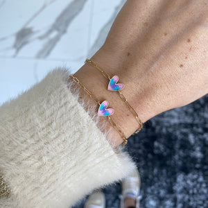 Girls Tie Dye Heart Bracelet