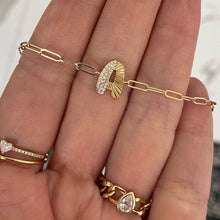 Load image into Gallery viewer, Fluted Side Pave Initial Bracelet
