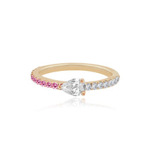 Load image into Gallery viewer, Half Pave and Half Gemstone Solitaire Diamond Ring
