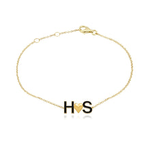 Load image into Gallery viewer, Two Enamel Initials and Charm Bracelet
