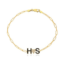 Load image into Gallery viewer, Two Enamel Initials and Charm Bracelet
