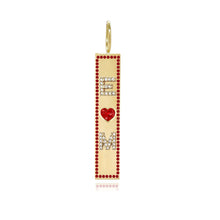 Load image into Gallery viewer, Heart Gemstone Personalized Pave Charm
