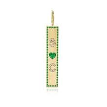 Load image into Gallery viewer, Heart Gemstone Personalized Pave Charm
