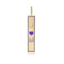 Load image into Gallery viewer, Heart Gemstone Personalized Pave Charm
