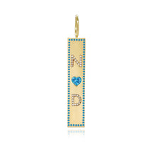 Load image into Gallery viewer, Heart Gemstone Personalized Pave Charm
