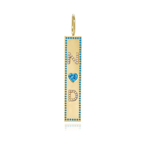 Heart Gemstone Personalized Pave Charm