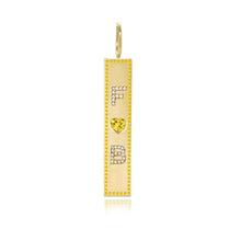 Load image into Gallery viewer, Heart Gemstone Personalized Pave Charm
