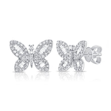 Load image into Gallery viewer, Large Butterfly Baguette and Pave Earrings
