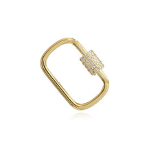 Load image into Gallery viewer, Pave Gold Lock Charm
