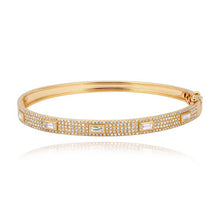 Load image into Gallery viewer, Large Baguette and Pave Bangle
