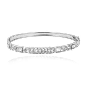Large Baguette and Pave Bangle