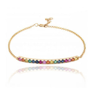 Large Rainbow Bar Bracelet