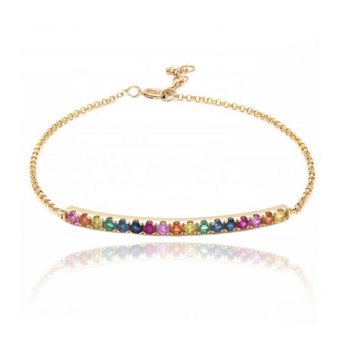Large Rainbow Bar Bracelet