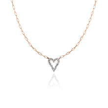 Load image into Gallery viewer, Large Diamond Heart Paperclip Necklace
