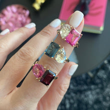 Load image into Gallery viewer, Large Two-Gemstones Gold Ring
