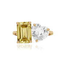 Load image into Gallery viewer, Large Two-Gemstones Gold Ring
