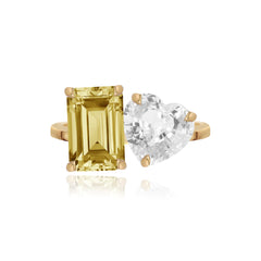 Large Two-Gemstones Ring