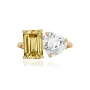 Large Two-Gemstones Ring
