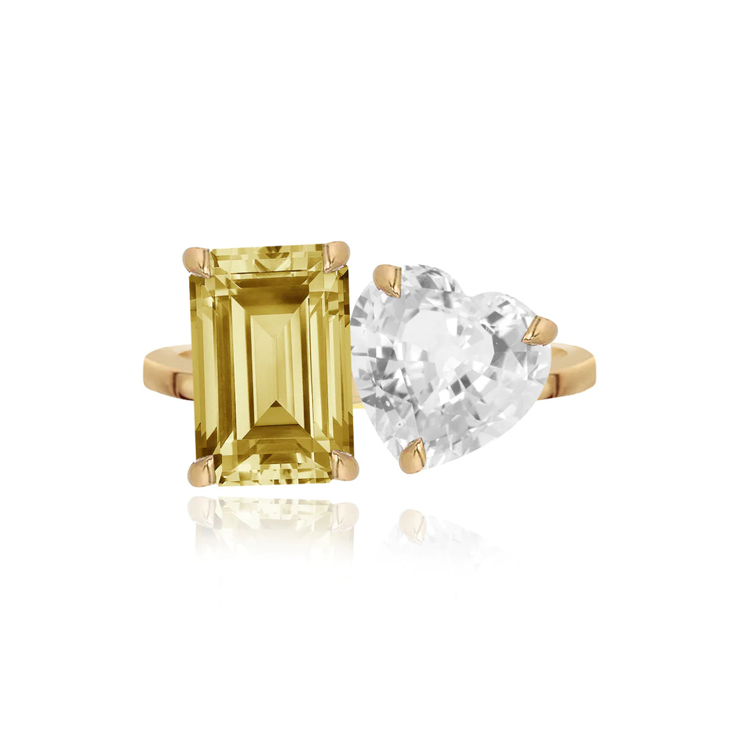 Large Two-Gemstones Ring
