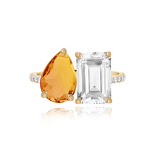 Load image into Gallery viewer, Large Two-Gemstones Pave Ring
