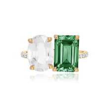 Load image into Gallery viewer, Large Two-Gemstones Pave Ring
