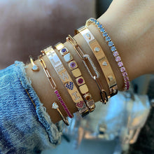 Load image into Gallery viewer, Large Golden Square Rainbow Bezel Bracelet
