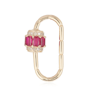 Pave Gemstone Carabiner Lock Charm