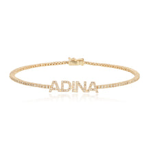 Load image into Gallery viewer, Pave Name Thin Tennis Bracelet
