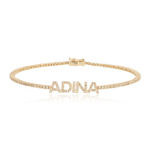 Pave Name Thin Tennis Bracelet