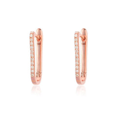 Rectangle Pave Small Hoop