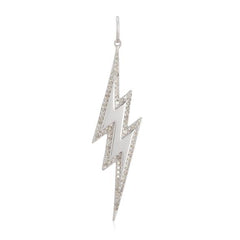 Modern Outline Pave Lightning Bolt