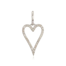 Load image into Gallery viewer, Large Pave Cutout Modern Heart Charm
